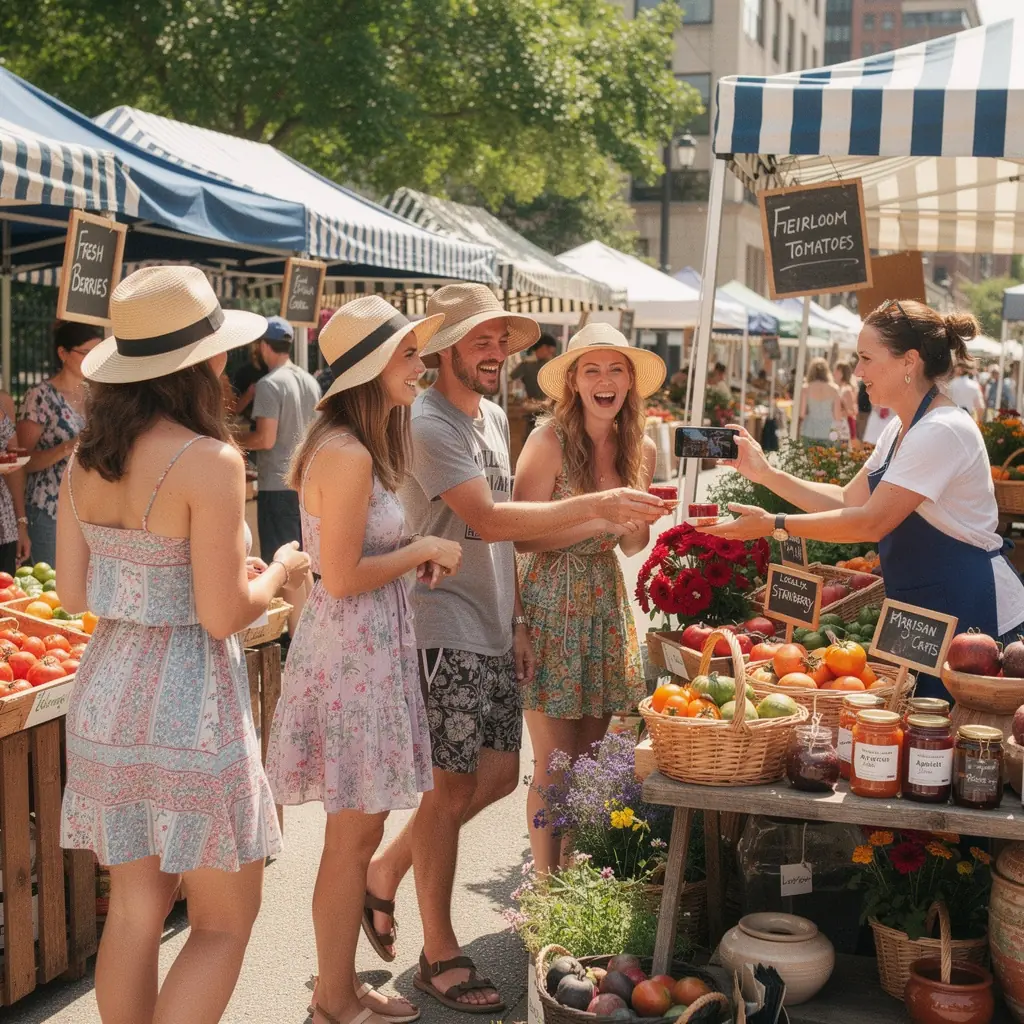 Uczestnicy wycieczki degustujący lokalne potrawy w restauracji.