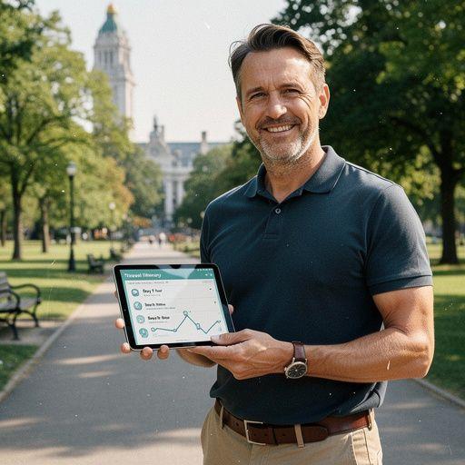 Krajobraz amerykańskiego parku narodowego z zachodem słońca w tle.