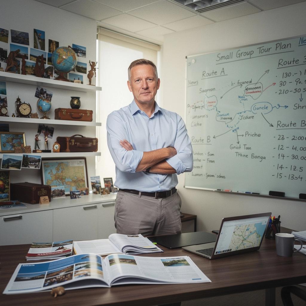 Turysta robiący zdjęcia wyjątkowego miejsca przy lokalnej atrakcji.